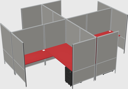 Modern modular quad l-shaped panel system