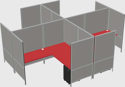 Modern modular quad l-shaped panel system