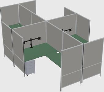 Modern modular quad l-shaped panel system