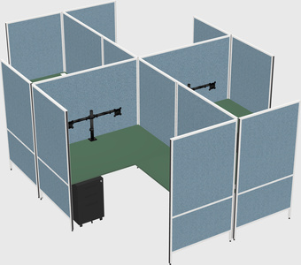 Modern modular quad l-shaped panel system