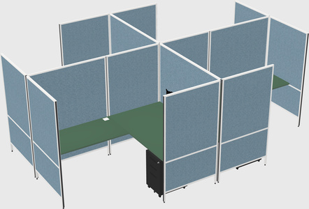 Modern modular quad l-shaped panel system