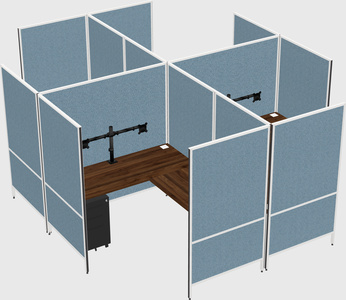 Modern modular quad l-shaped panel system