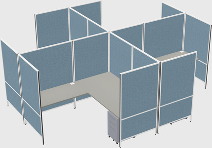 Modern modular quad l-shaped panel system
