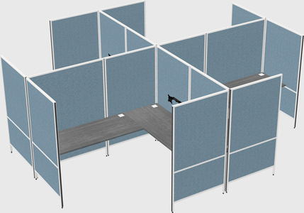 Modern modular quad l-shaped panel system