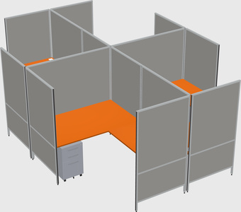 Modern modular quad l-shaped panel system
