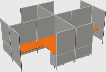 Modern modular quad l-shaped panel system