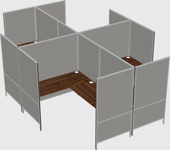 Modern modular quad l-shaped panel system
