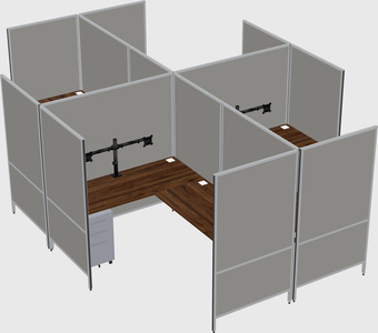 Système de panneaux modulaires modernes en forme de l quadruple