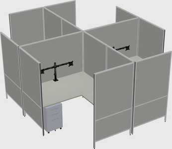 Modern modular quad l-shaped panel system