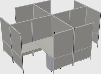 Modern modular quad l-shaped panel system