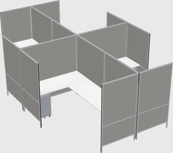 Modern modular quad l-shaped panel system
