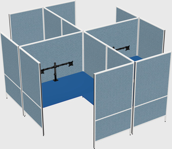 Modern modular quad l-shaped panel system