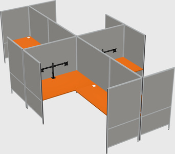 Modern modular quad l-shaped panel system