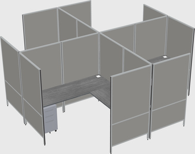 Modern modular quad l-shaped panel system
