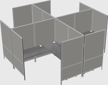 Modern modular quad l-shaped panel system
