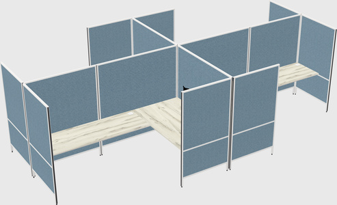 Modern modular quad l-shaped panel system