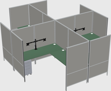 Modern modular quad l-shaped panel system