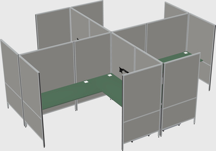 Modern modular quad l-shaped panel system