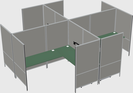 Modern modular quad l-shaped panel system