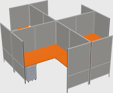 Modern modular quad l-shaped panel system