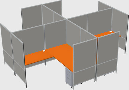 Modern modular quad l-shaped panel system