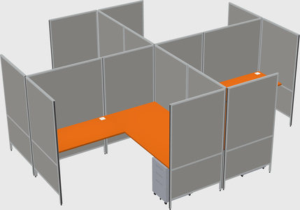 Modern modular quad l-shaped panel system