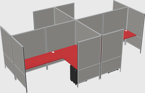 Modern modular quad l-shaped panel system