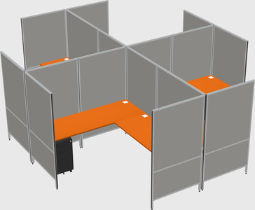 Modern modular quad l-shaped panel system