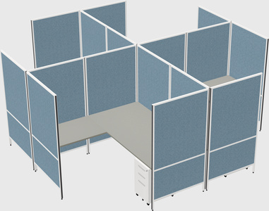 Modern modular quad l-shaped panel system