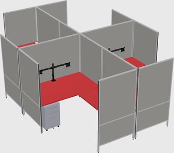 Modern modular quad l-shaped panel system