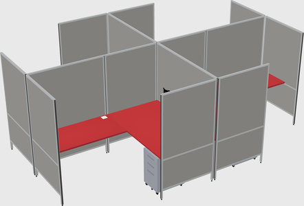 Modern modular quad l-shaped panel system