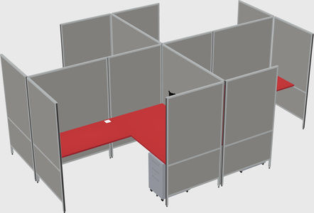 Modern modular quad l-shaped panel system