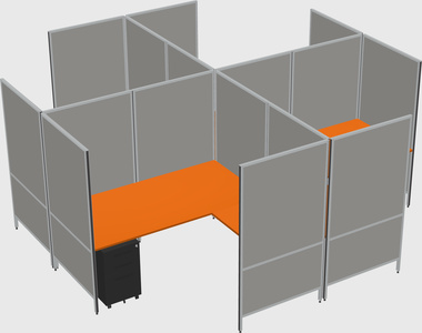 Modern modular quad l-shaped panel system