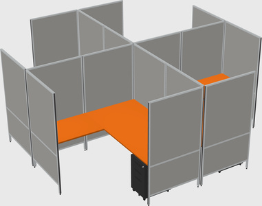 Modern modular quad l-shaped panel system