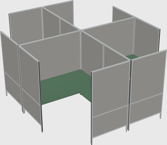 现代模块化四边形l型面板系统