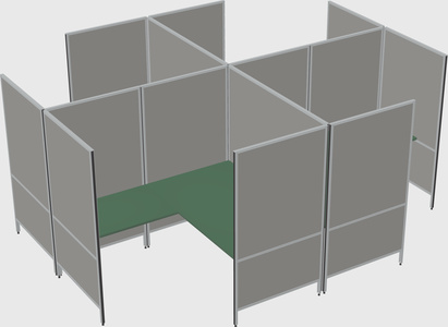 现代模块化四边形l型面板系统