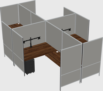 Modern modular quad l-shaped panel system