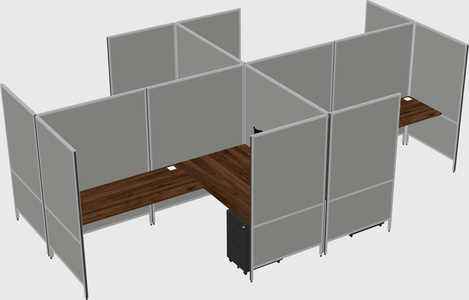 Modern modular quad l-shaped panel system