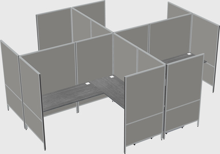 Modern modular quad l-shaped panel system