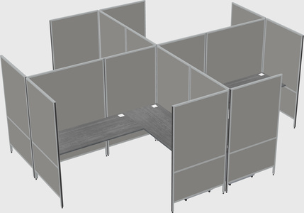 Modern modular quad l-shaped panel system