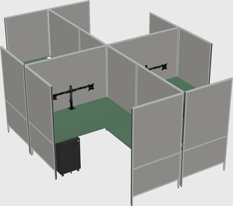 Modern modular quad l-shaped panel system