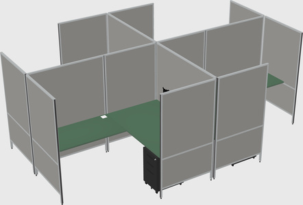 Modern modular quad l-shaped panel system