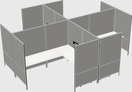 Système de panneaux modulaires modernes en forme de l quadruple