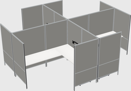Système de panneaux modulaires modernes en forme de l quadruple