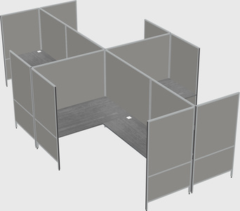 Modern modular quad l-shaped panel system