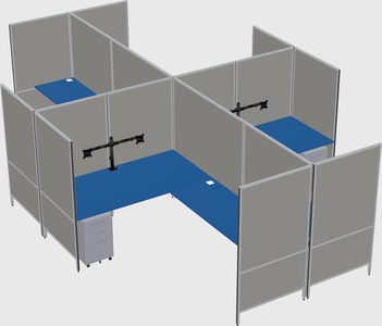 Modern modular quad l-shaped panel system