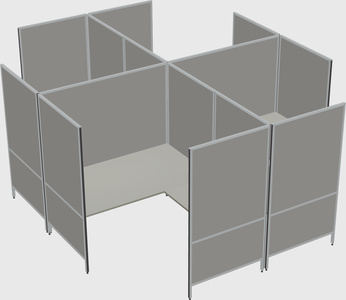 Système de panneaux modulaires modernes en forme de l quadruple