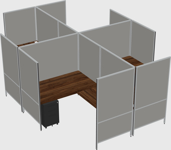 Modern modular quad l-shaped panel system