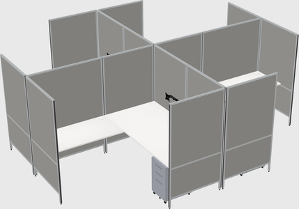 Modern modular quad l-shaped panel system