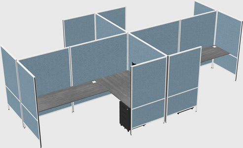Modern modular quad l-shaped panel system